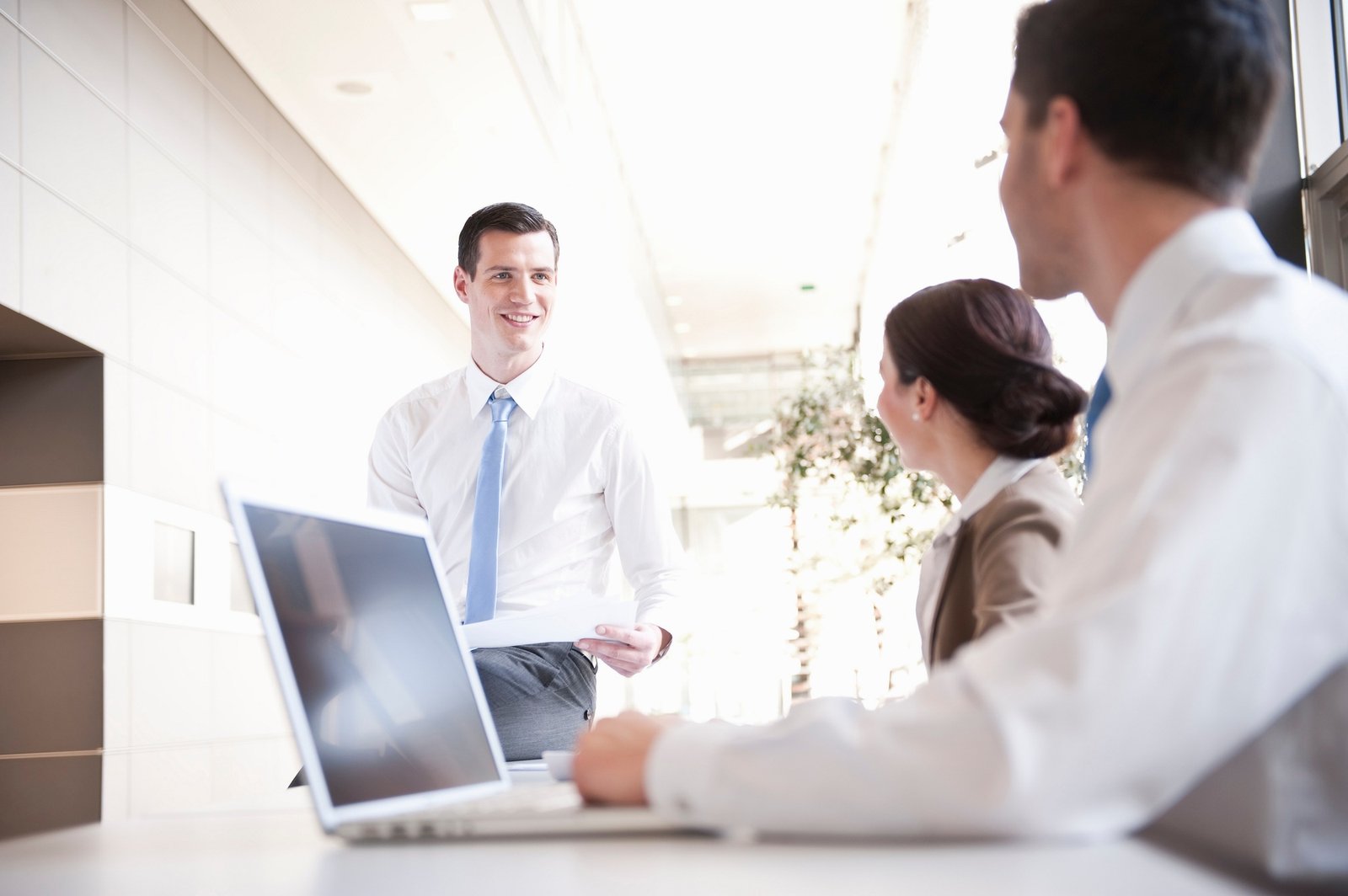 Presentation with young business team